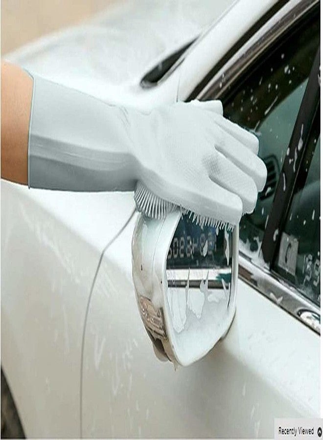 XML Silicone Dish Washing Gloves, Silicon Cleaning Gloves, Silicon Hand Gloves for Kitchen Dishwashing and Pet Grooming, Great for Washing Dish, Car, Bathroom (Multicolour, Pack of 1) - Image 2